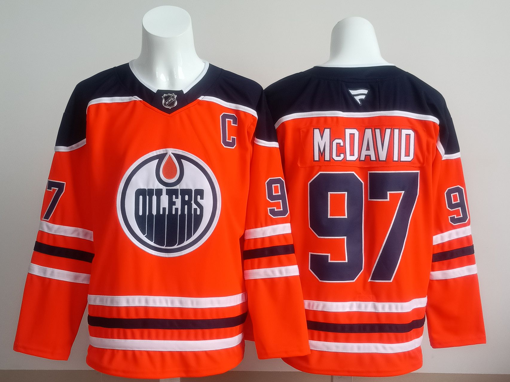 Men 2025 Edmonton Oilers #97 Mcdavid Orange Fanatics Home Premium NHL Jersey style 1->edmonton oilers->NHL Jersey
